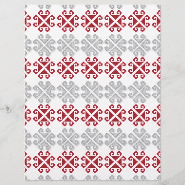 Lettisches rot-graues geometrisches Mondkreuz (Vorderseite)