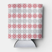 Lettisches rot-graues geometrisches Mondkreuz Dosenkühler (Vorderseite)