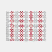 Lettisches rot-graues geometrisches Mondkreuz Fleecedecke (Vorderseite (Horizontal))