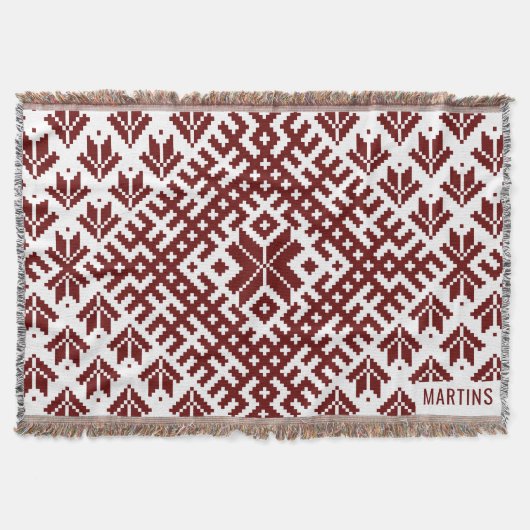 Lettisches traditionelles Auseklis-Design Decke (Vorderseite)