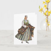 Lettisches traditionelles Kostüm Karte (Gelbe Blume)