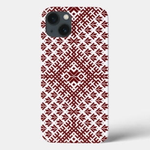 Lettisches traditionelles rotes Design Case-Mate iPhone Hülle