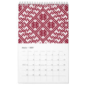 Lettisches Traditionelles Volksmuster Kalender (Mär 2027)