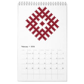 Lettisches Traditionelles Volksmuster Kalender (Feb 2026)