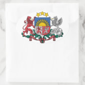 Lettisches Wappen Ovaler Aufkleber (Tasche)