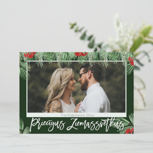 Lettisches Wasserfarben Priecigus Ziemassvetkus-Fo (Stehend Vorderseite)