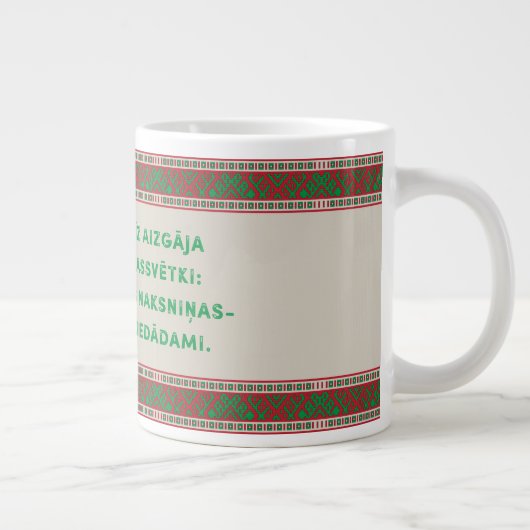 Lettisches Weihnachtsvolk Song I Jumbo-Tasse (Rechts)