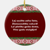 Lettisches Weihnachtsvolk Song I Tautasdziesma Keramik Ornament (Hinten)