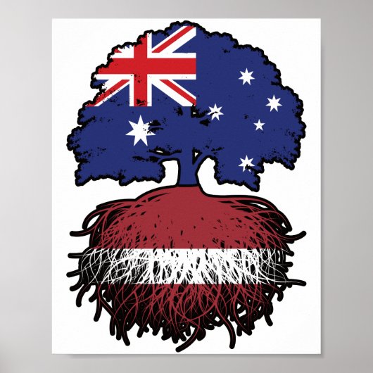 Lettland Australisch Australien Tree Roots Poster (Vorne)