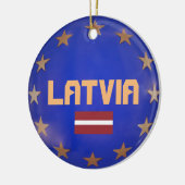 Lettland - Europäische Gewerkschaft Weihnachtsschm Keramikornament (Links)