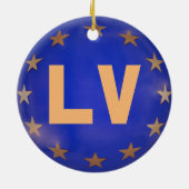 Lettland - Europäische Gewerkschaft Weihnachtsschm Keramikornament (Hinten)