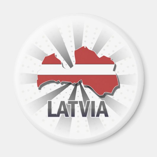 Lettland Flag Map 2.0 Magnet (Vorne)