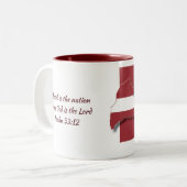 LETTLAND FLAG MAP-Skripte individuell Zweifarbige Tasse (Vorderseite Links)