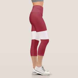 Lettland-Flagge Capri Leggings