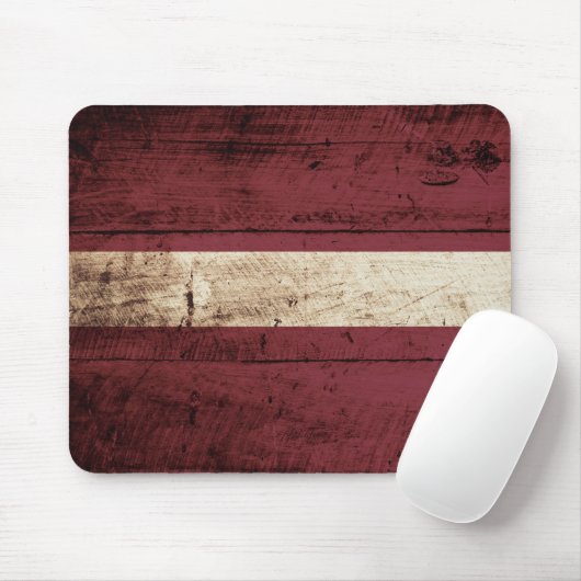 Lettland-Flagge für Altholzkörner Mousepad (Mit Mouse)