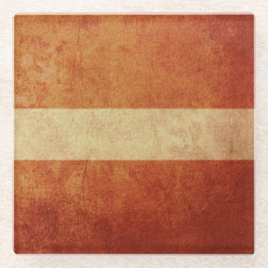 Lettland-Flagge Glasuntersetzer (Vorderseite)