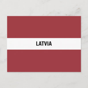 Lettland-Flagge (mit Bezeichnung) Postkarte