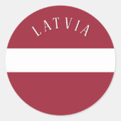 Lettland-Flagge (mit editierbarem Text) Runder Aufkleber (Vorderseite)
