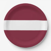 Lettland-Flagge Pappteller (Vorderseite)