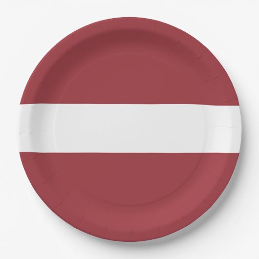 Lettland-Flagge Pappteller (Vorderseite)