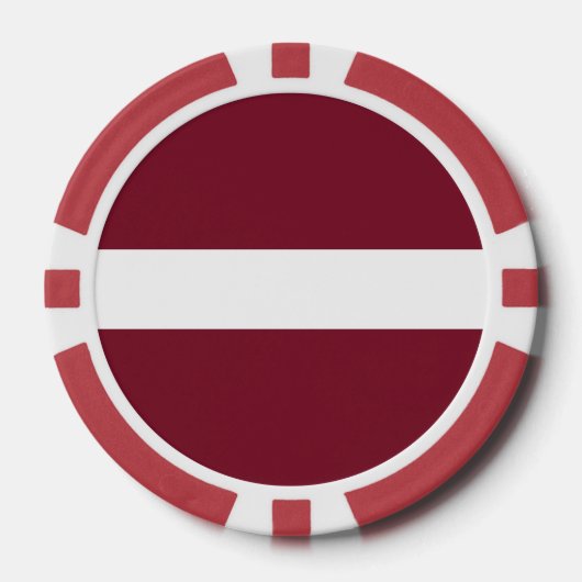 Lettland-Flagge Pokerchips (Vorderseite)