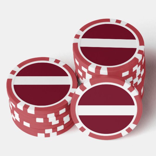 Lettland-Flagge Pokerchips (Stapel)