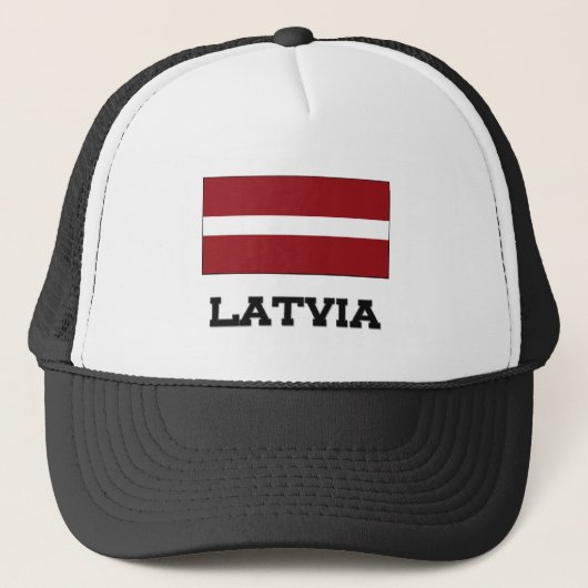 Lettland-Flagge Truckerkappe (Vorderseite)