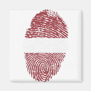 Lettland Flaggen Fingerabdruck Land Primäridentit Magnet