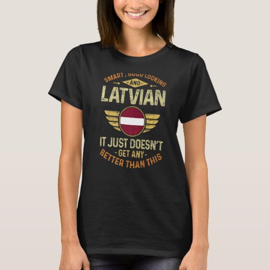 Lettland Flaggen - Letten T-Shirt (Vorderseite)