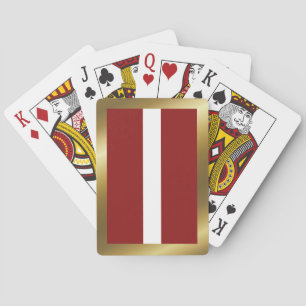 Lettland-Flaggenplatinen Spielkarten