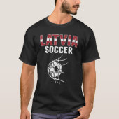 Lettland Fußball-Ball im Netz Ziel lettischen Fußb T-Shirt (Vorderseite)