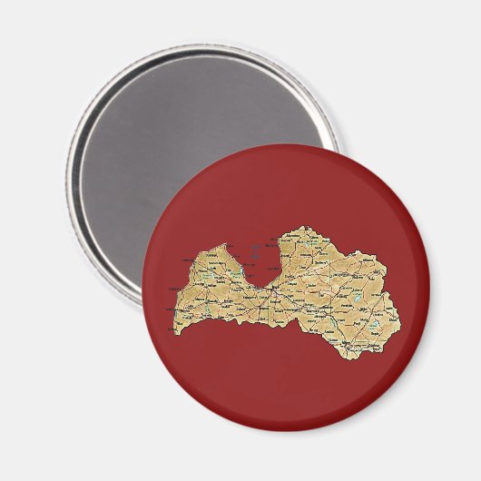 Lettland Karte Magnet (Vorderseite/Rückseite)