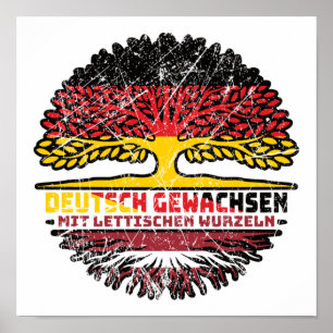 Lettland Lettisch Deutsch Deutschland Baum Wurzel Poster