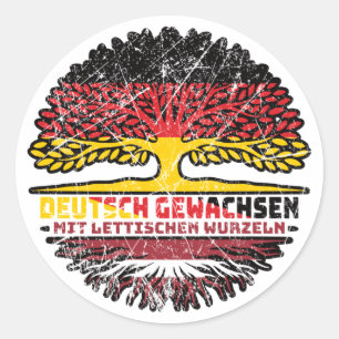 Lettland Lettisch Deutsch Deutschland Baum Wurzel Runder Aufkleber