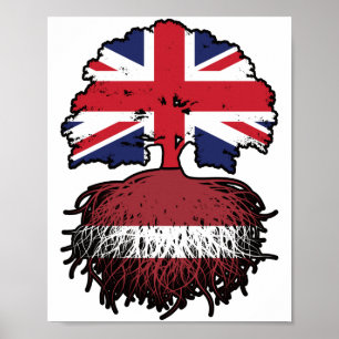 Lettland Lettland Vereinigtes Königreich Vereinigt Poster