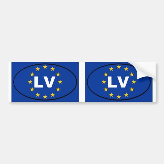 Lettland LV Europäische Gewerkschaft oval Autoaufkleber (Vorne)