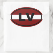Lettland LV European Ovaler Aufkleber (Tasche)