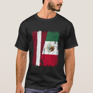 Lettland Mexiko Halbflagge Lettisch-Mexikanisches T-Shirt