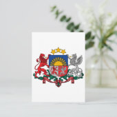 Lettland - Offizieller Wappen - Heraltrockenzeiche Postkarte (Stehend Vorderseite)