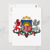 Lettland - Offizieller Wappen - Heraltrockenzeiche Postkarte (Vorne/Hinten)