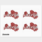Lettland Rechteckiger Aufkleber (Blatt)