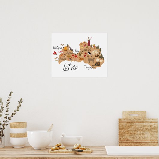 Lettland Reiseplakat Poster (Küche)