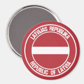 Lettland-RundEmblem Magnet (Vorderseite/Rückseite)