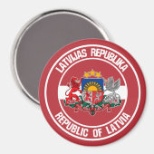 Lettland-RundEmblem Magnet (Vorderseite/Rückseite)