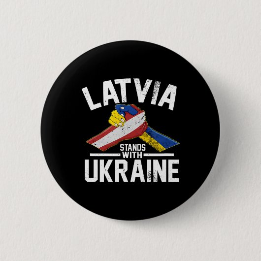 Lettland steht unter ukrainischer Flagge Button (Vorderseite)