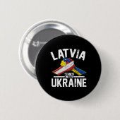 Lettland steht unter ukrainischer Flagge Button (Vorne & Hinten)