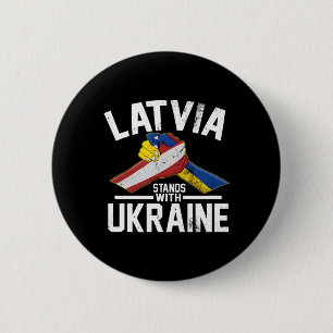 Lettland steht unter ukrainischer Flagge Button