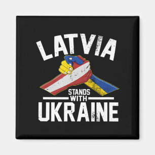 Lettland steht unter ukrainischer Flagge Magnet
