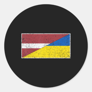 LETTLAND UKRAINE FLAG LETTLAND UKRAINISCHE NATIONA RUNDER AUFKLEBER