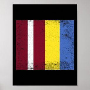 Lettland Ukraine-Flagge Design Pride Lettisch Ukra Poster